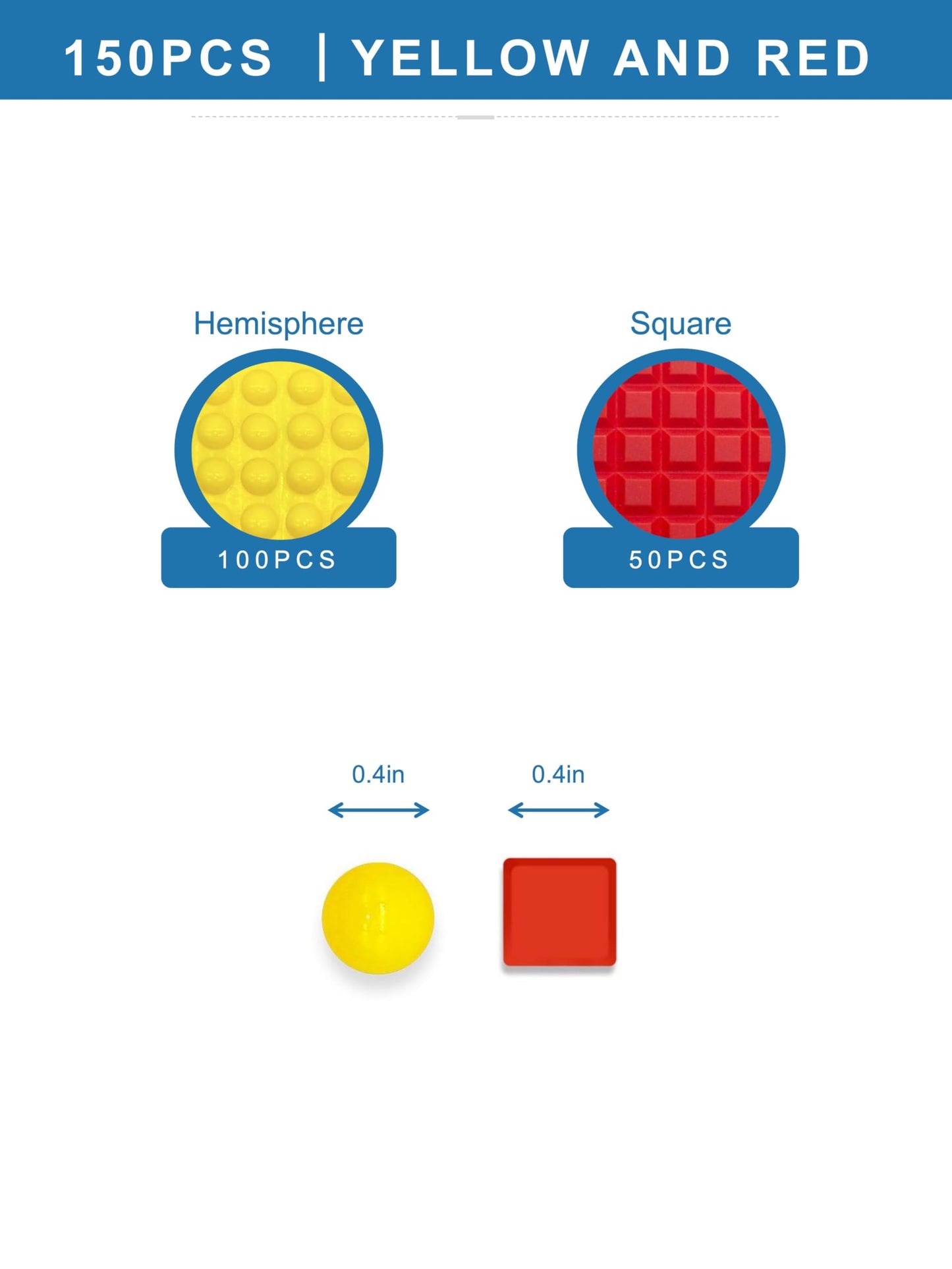 150 Pcs Combo Pack(Yellow and Red) -Bump Dots for Visually Impaired