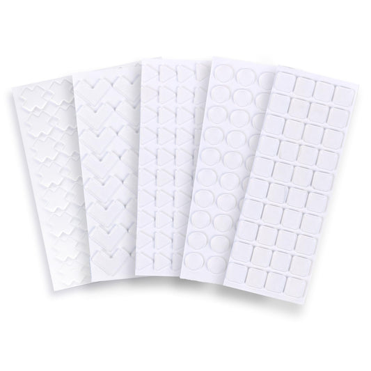 Clear Bump Dots for Visually Impaired Combo Pack(5 Exclusive Tactile Shapes) - Low Vision Aids Braille Stickers Raised Tactile Dots for Elderly, Blind (Clear)